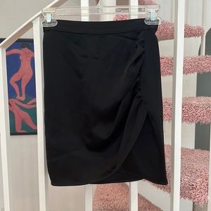 Aritzia black silk mini skirt